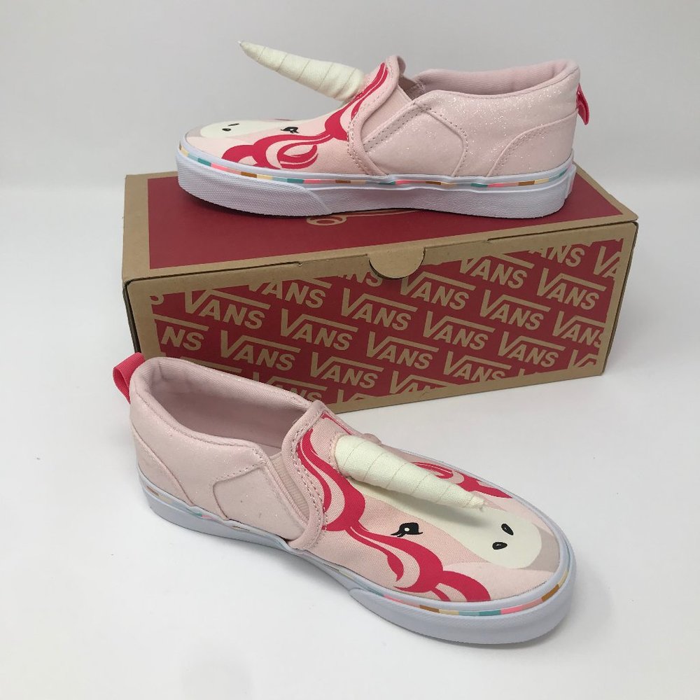 Vans Asher Unicorn Horn Pink Skate Shoes 1.5 Girls